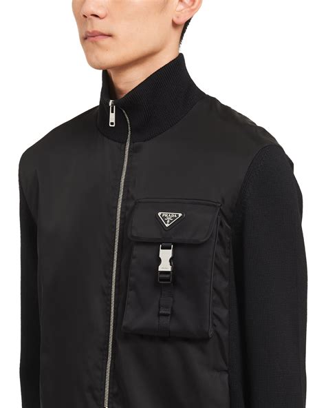 prada knitwear|Prada nylon wrap cardigan.